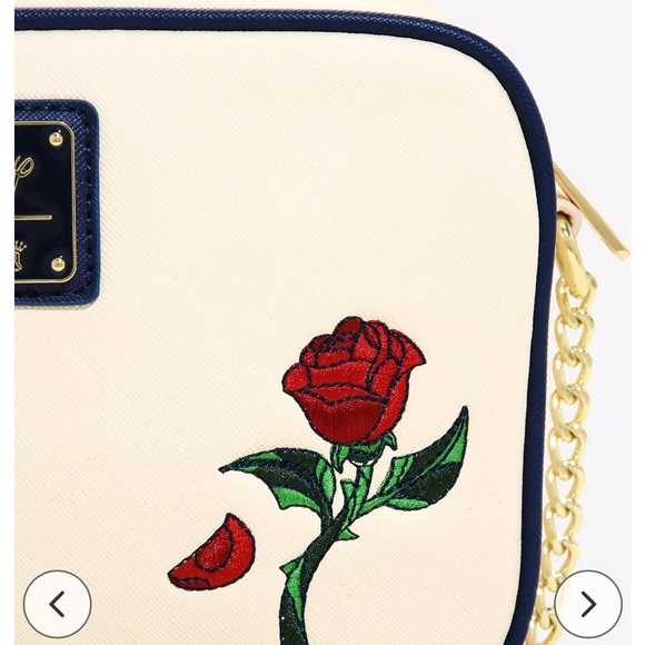 Disney Beauty and the Beast stained glass window Loungefly crossbody bag - Picture 7 of 11